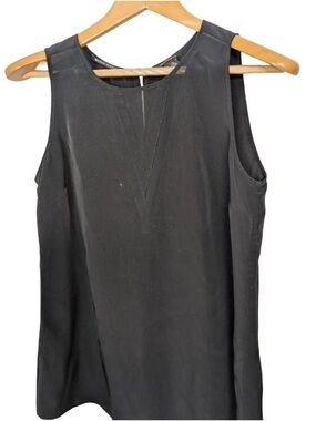 Maison Scotch & Soda | Black Mesh Inset V-Neck Blouse